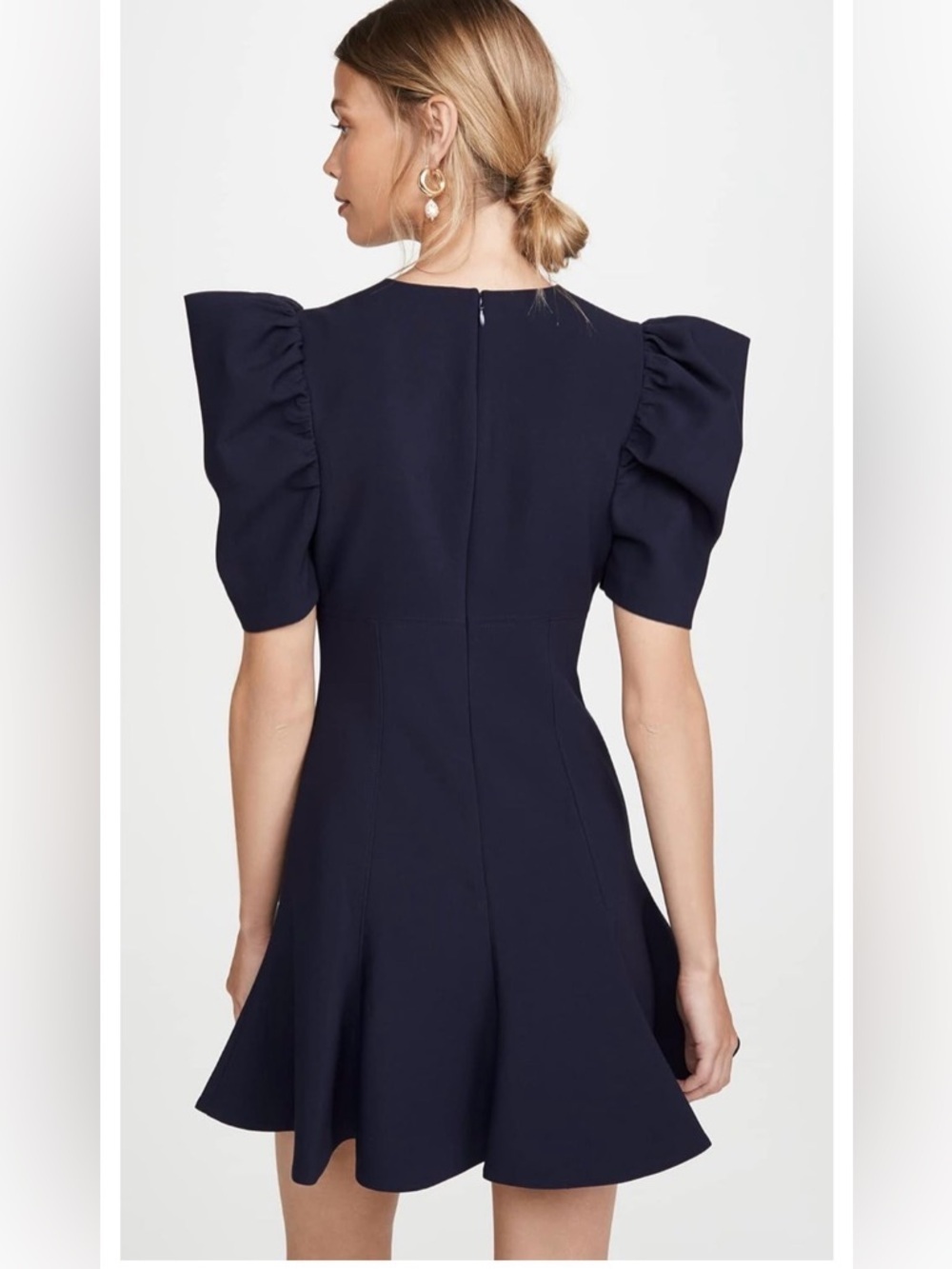Likely navy Puff-Sleeve Fit & Flare Dress - Picture 3 of 16